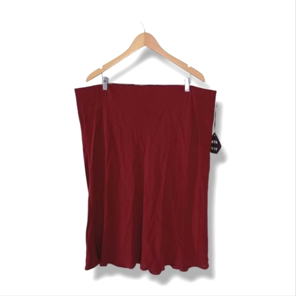NWT AVA VIV MIDI SKIRT IN BURGUNDY SIZE 2X - Picture 2 of 6